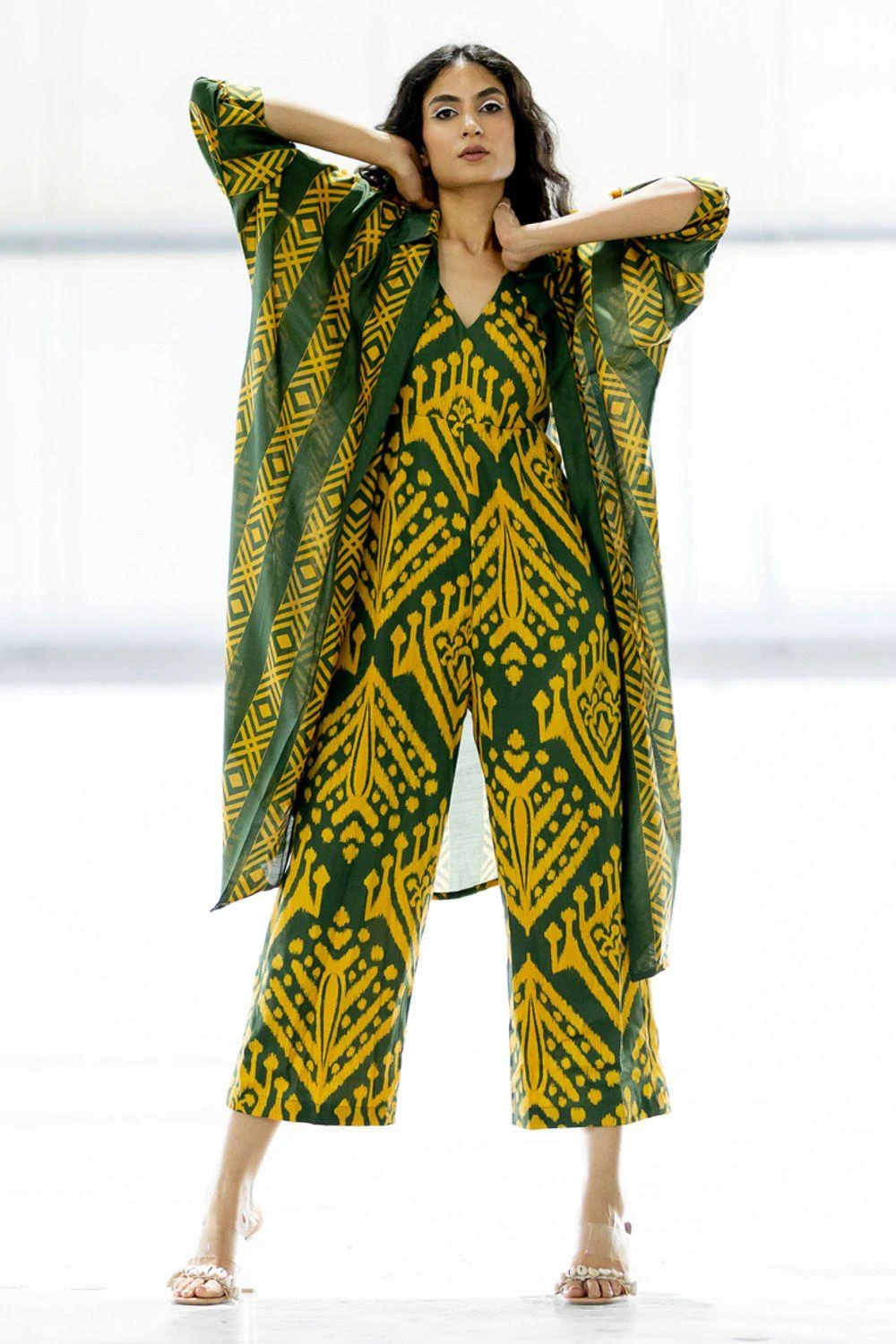 Pooja Keyur Meadow Olive Jumpsuit 3 Pooja Keyur Meadow Olive Jumpsuit - Image 3