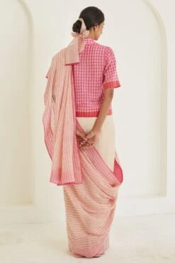 Surmaye Nostalgia Pink Fine Silk Khadi Sari -Echo Clothing Store 16623se24 3