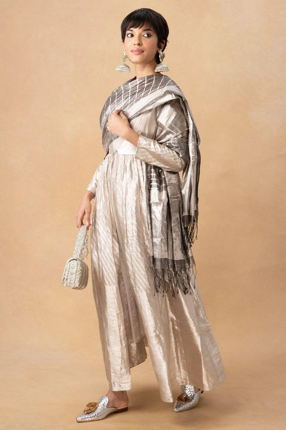 Hemang Agrawal Silver Tissue Kurta 2 Hemang Agrawal Silver Tissue Kurta - Image 2