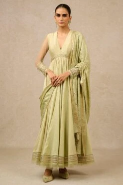 Tarun Tahiliani Mint Embellished Anarkali Set