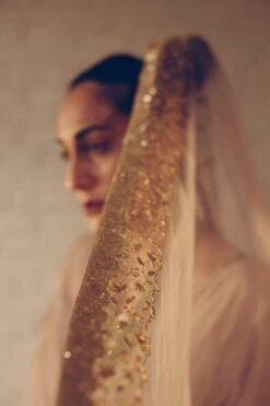 Sarang Kaur Grey Nizam Stole -Echo Clothing Store 1712sk10 5