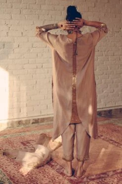 Sarang Kaur Grey Nizam Stole -Echo Clothing Store 1712sk10 6