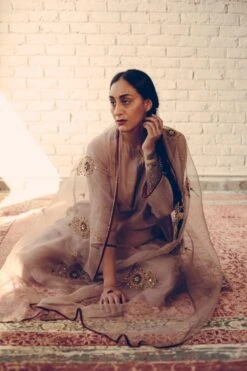 Sarang Kaur Grey Nayantara Stole -Echo Clothing Store 1712sk16 3