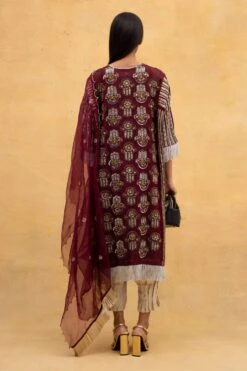 Heirloom By Rara Avis Maroon Hand Embroidered Banjara Kurta Set -Echo Clothing Store 171ra3 5