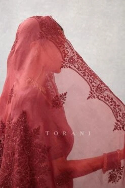 Torani Red Dori Embroidered Dupatta -Echo Clothing Store 172tor15 4