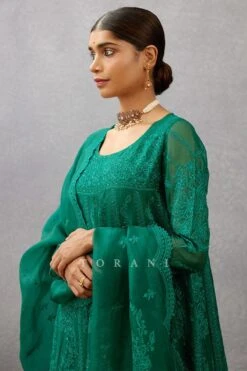 Torani Green Aari Embroidered Dupatta 7 Torani Green Aari Embroidered Dupatta -Echo Clothing Store 172tor17 4
