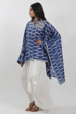 Krishna Mehta Indigo Tie-dye Cape Tunic -Echo Clothing Store 17723km11 4