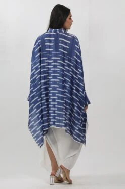 Krishna Mehta Indigo Tie-dye Cape Tunic -Echo Clothing Store 17723km11 5