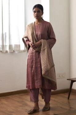 Shorshe Beige Zardosi Embellished Dupatta