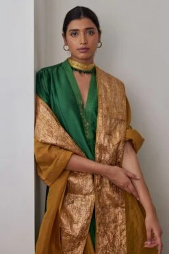 Shorshe Gold Hand Embellished Dupatta