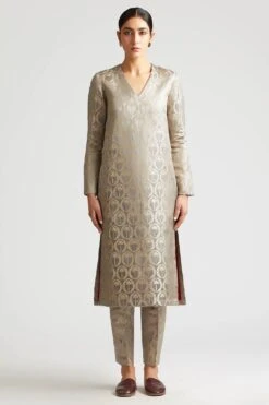 Kshitij Jalori Tangier Shadow Grey Kurta & Pant Set