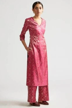 Kshitij Jalori Zanzibar Mulberry Kurta & Pant Set