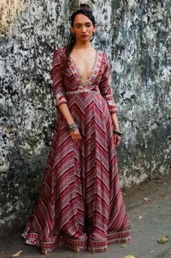 SVA Bohemian Striped Anarkali