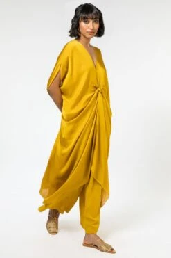 Stephany Mustard Front Knot Tunic & Pants
