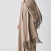 Three Sage Broad Leg Jumpsuit & Fringe Scarf