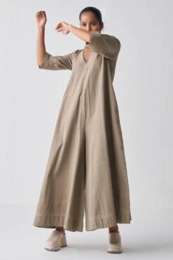 Three Sage Broad Leg Jumpsuit & Fringe Scarf -Echo Clothing Store 18223toc54 3