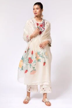 Chandrima Ivory Applique Dupatta
