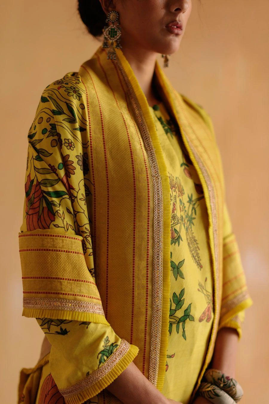 Archana Jaju Mustard Hand Painted Kalamkari Kurta Set 5 Archana Jaju Mustard Hand Painted Kalamkari Kurta Set - Image 5