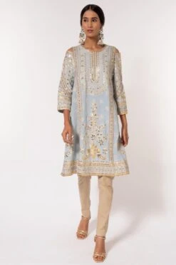 Divya Sheth Powder Blue Cold-shoulder Kurta Set