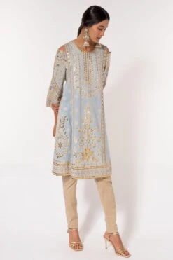 Divya Sheth Powder Blue Cold-shoulder Kurta Set -Echo Clothing Store 184dy2 3