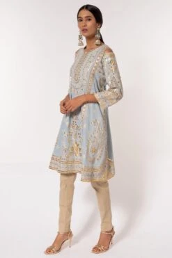 Divya Sheth Powder Blue Cold-shoulder Kurta Set -Echo Clothing Store 184dy2 4