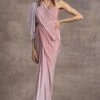 Tarun Tahiliani Pink Draped Dress With Corseted Bodice