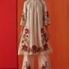 Chandrima Ivory Hibiscus Applique Kurta