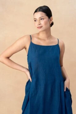 Injiri Blue Cotton Slip Dress -Echo Clothing Store 18823iri1 4