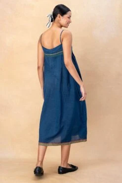 Injiri Blue Cotton Slip Dress -Echo Clothing Store 18823iri1 5