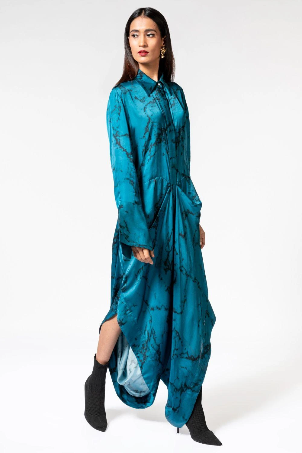 Inca Marble Blue Drape Jumpsuit 2 Inca Marble Blue Drape Jumpsuit - Image 2