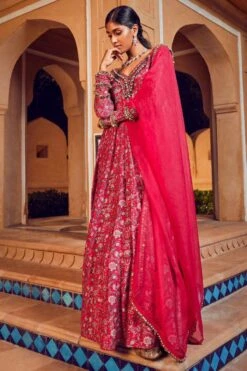 Ridhima Bhasin Pink Embellished Anarkali Set