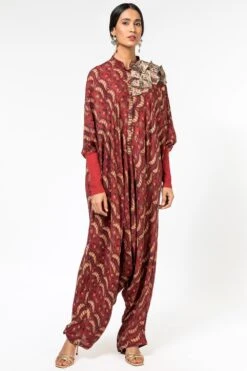 Divya Sheth Hand Block Printed Silk Jumpsuit