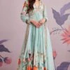 Ridhi Mehra Sea Green Floral Pleated Anarkali Set