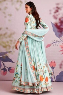 Ridhi Mehra Sea Green Floral Pleated Anarkali Set -Echo Clothing Store 195rm5 4