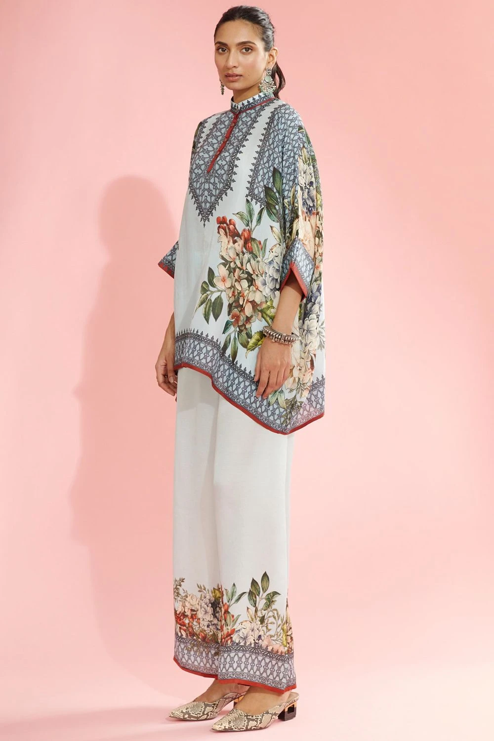 Rajdeep Ranawat Powder Blue Band Collar Tunic 2 Rajdeep Ranawat Powder Blue Band Collar Tunic - Image 2