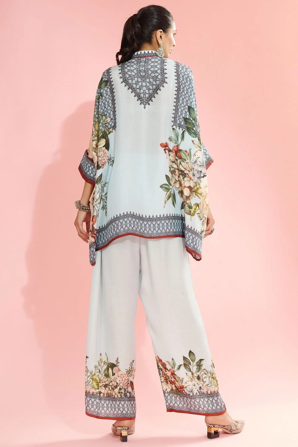 Rajdeep Ranawat Powder Blue Band Collar Tunic 5 Rajdeep Ranawat Powder Blue Band Collar Tunic - Image 5