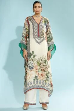 Rajdeep Ranawat Beige Kurta With Kimono Sleeves