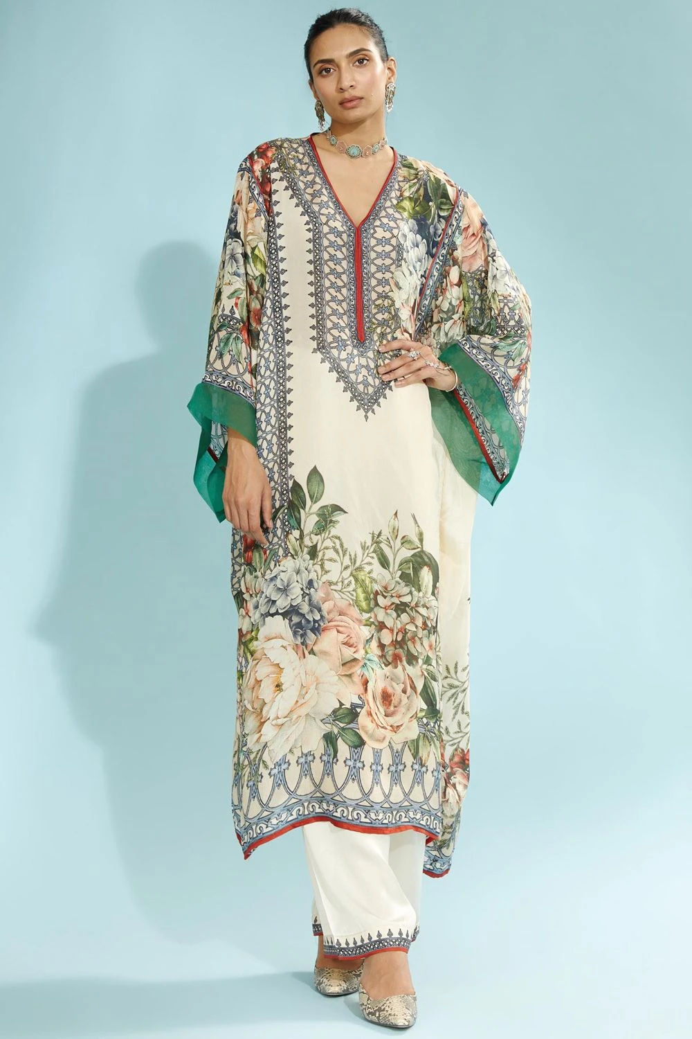 Rajdeep Ranawat Beige Kurta With Kimono Sleeves 2 Rajdeep Ranawat Beige Kurta With Kimono Sleeves - Image 2
