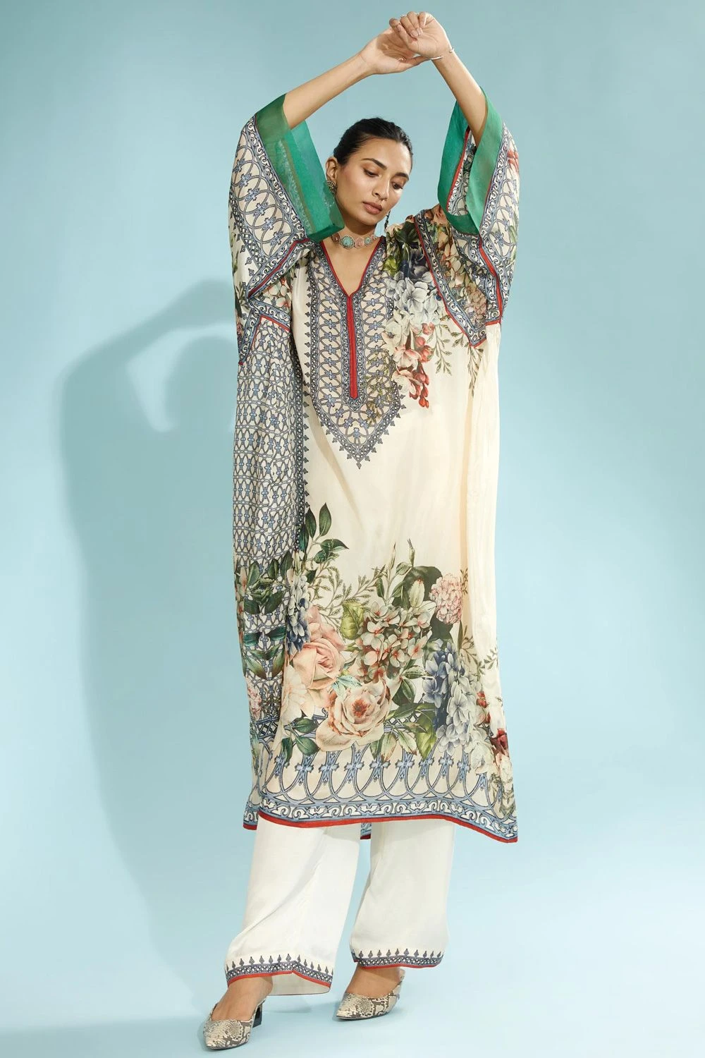 Rajdeep Ranawat Beige Kurta With Kimono Sleeves 3 Rajdeep Ranawat Beige Kurta With Kimono Sleeves - Image 3