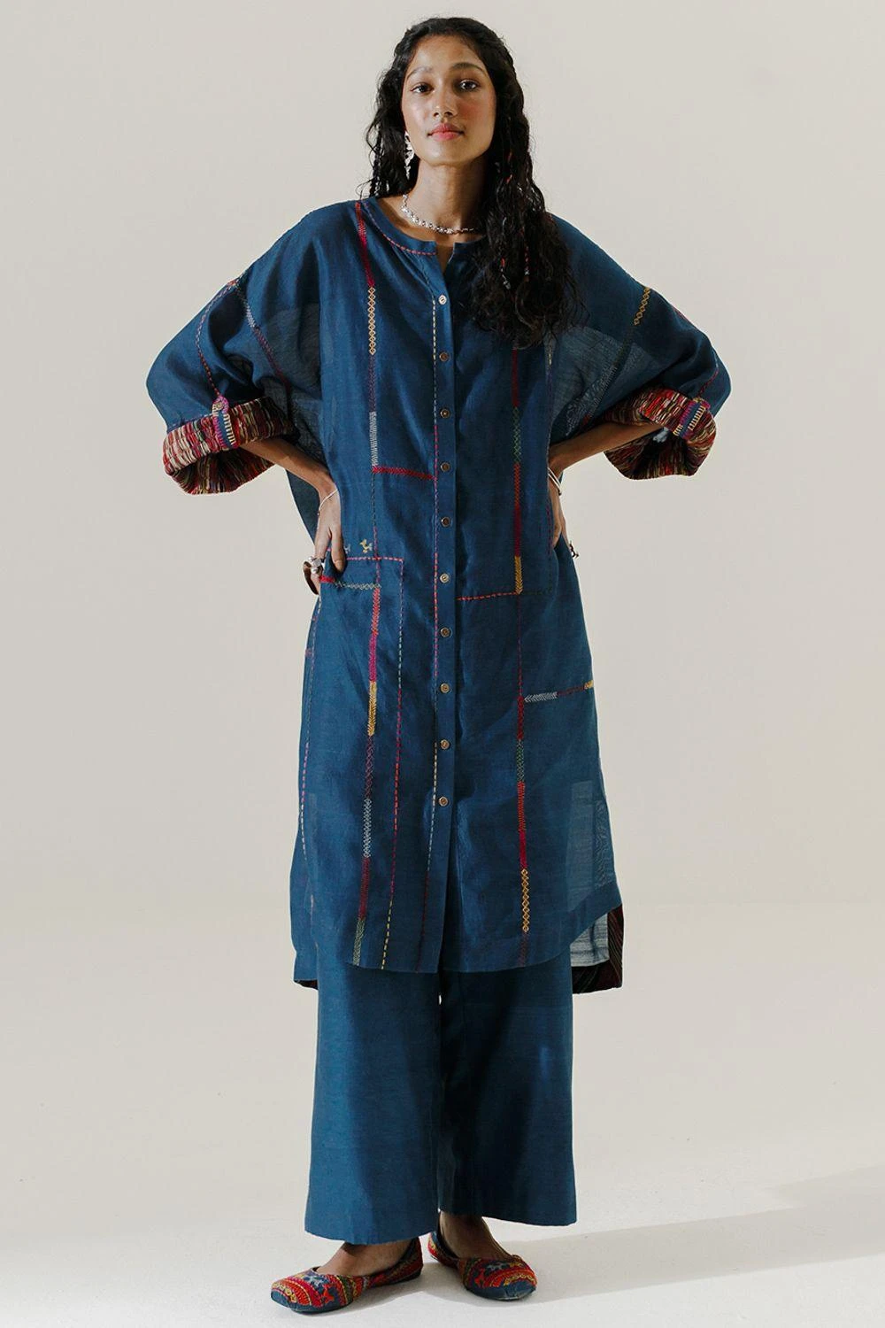 Sunira Designs Blue High Low Kurta 1 Sunira Designs Blue High Low Kurta