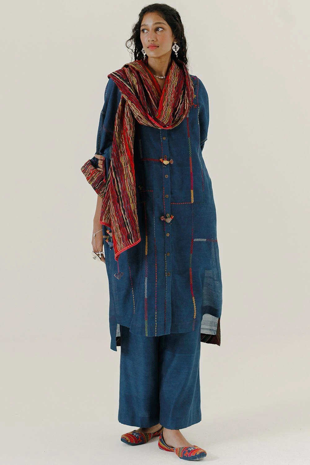 Sunira Designs Blue High Low Kurta 2 Sunira Designs Blue High Low Kurta - Image 2