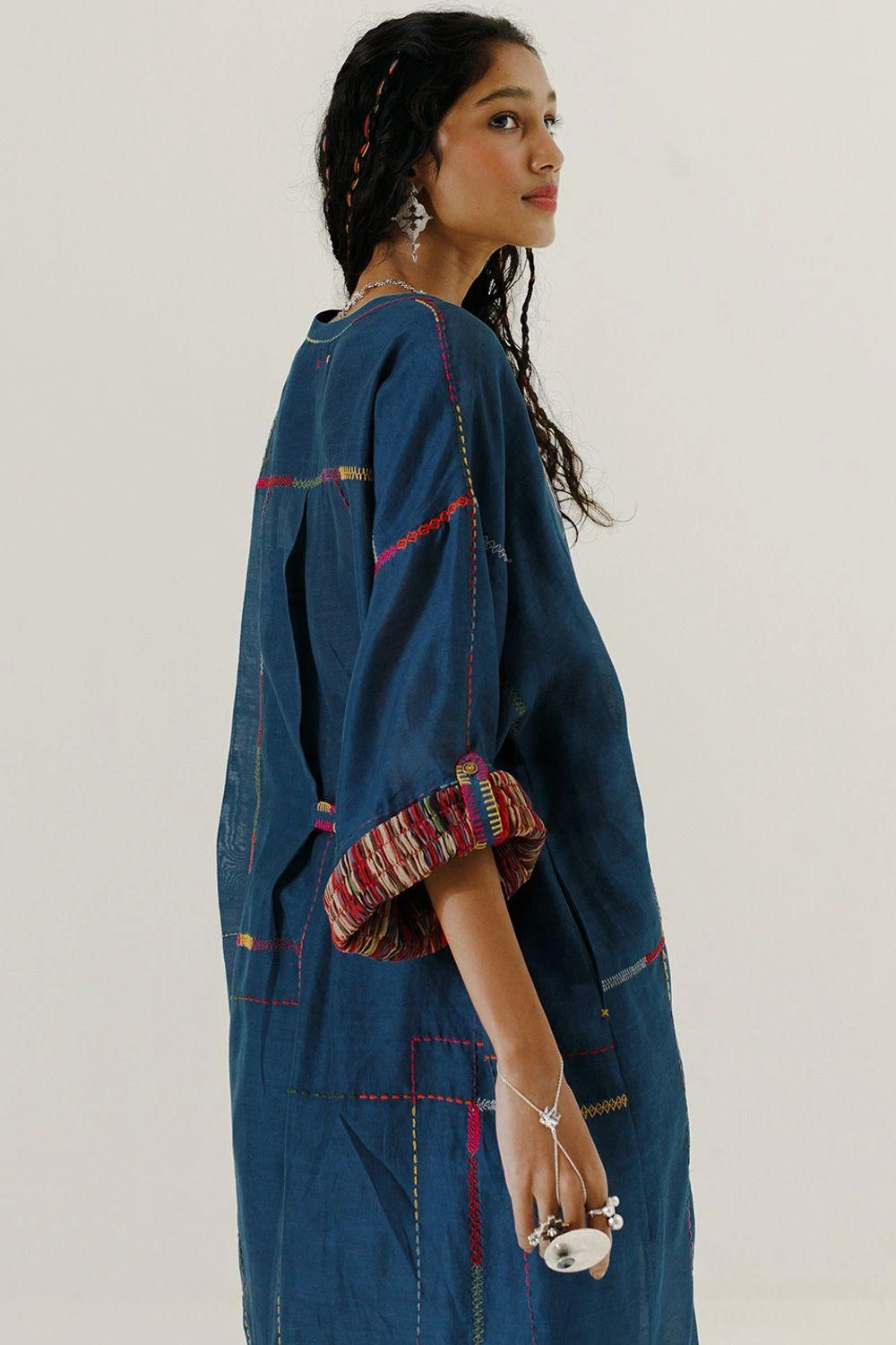 Sunira Designs Blue High Low Kurta 4 Sunira Designs Blue High Low Kurta - Image 4