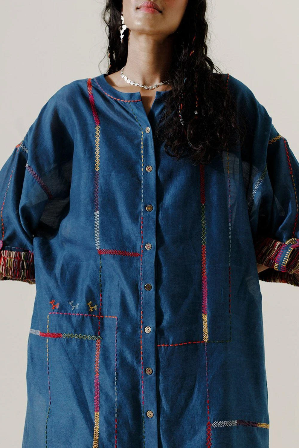 Sunira Designs Blue High Low Kurta 5 Sunira Designs Blue High Low Kurta - Image 5