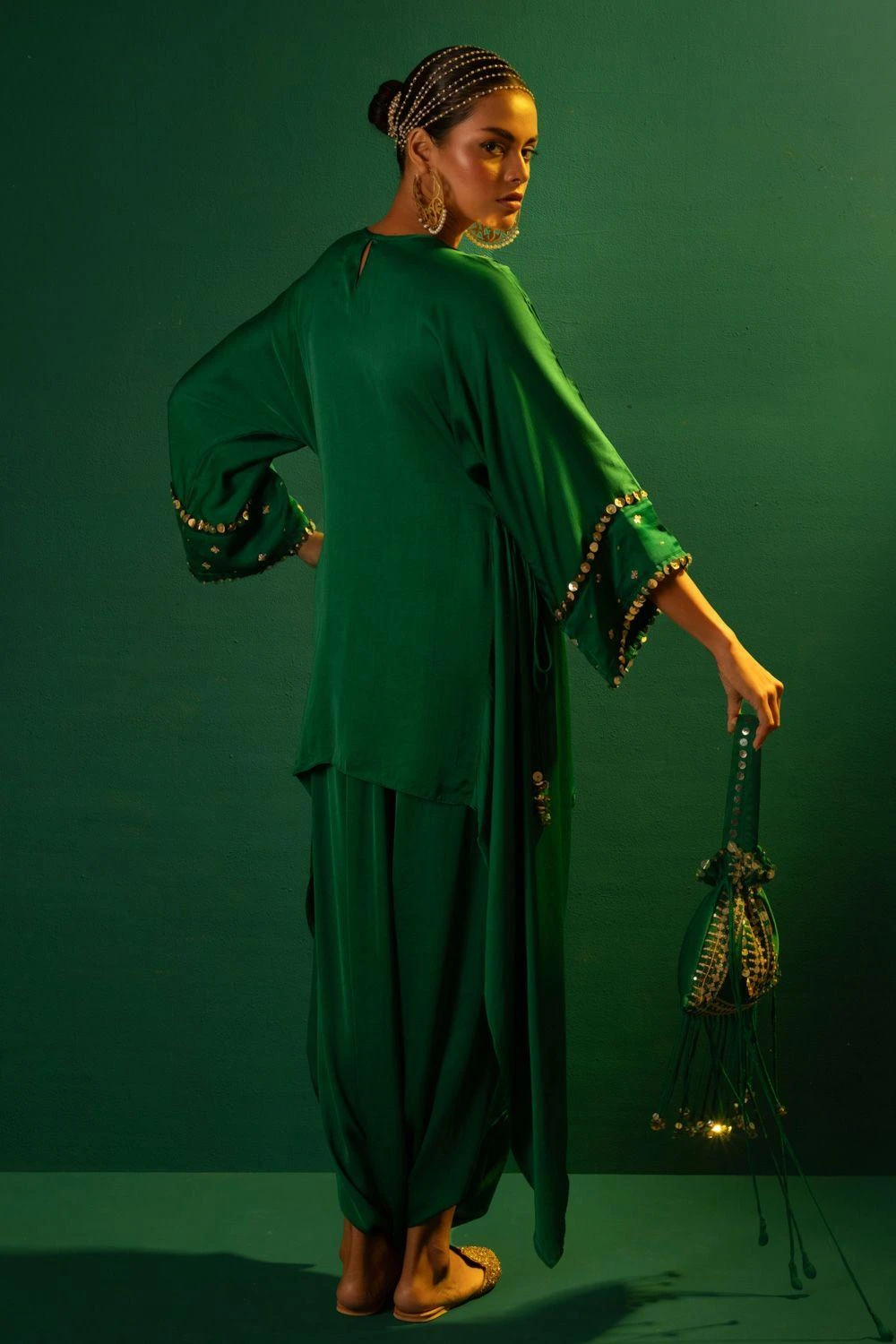 Prahnaaya Green Embellished Tunic Set 6 Prahnaaya Green Embellished Tunic Set - Image 6