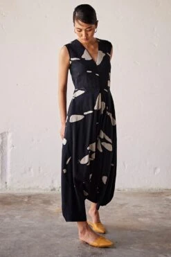 Khara Kapas Black Terracotta Print Jumpsuit -Echo Clothing Store 19923kk16 3