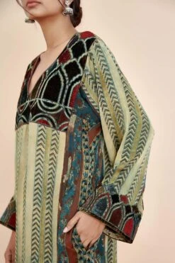 Sunira Designs Velvet Patchwork Kurta Set -Echo Clothing Store 2001ms01kdc 4