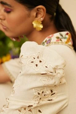 Chandrima Ivory Threadwork And Cutwork Jumpsuit -Echo Clothing Store 20032023ca32 3