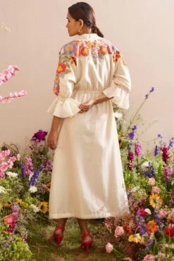 Chandrima Ivory Applique Shirt Dress 7 Chandrima Ivory Applique Shirt Dress -Echo Clothing Store 20032023ca46 4