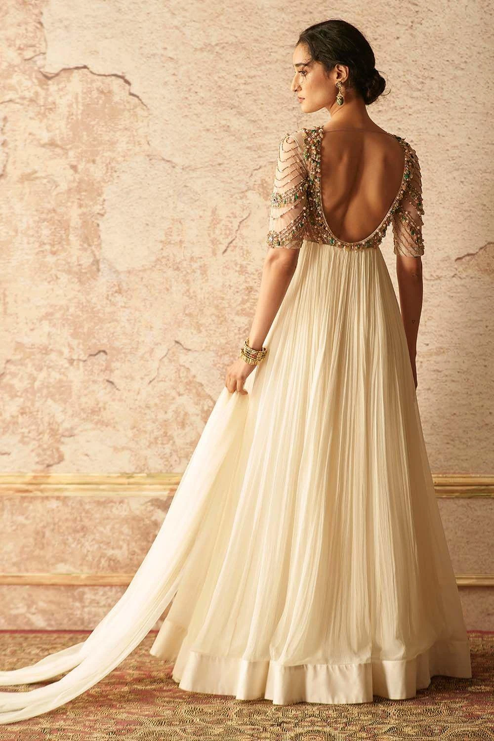 Ridhi Mehra Ivory Jewel Embellished Anarkali Set 5 Ridhi Mehra Ivory Jewel Embellished Anarkali Set - Image 5