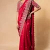 Jayanti Reddy Red Zardosi Embroidered Sari Set
